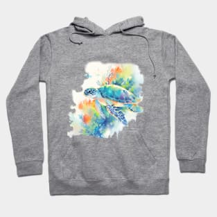 Water Color Sea Turtle Hoodie